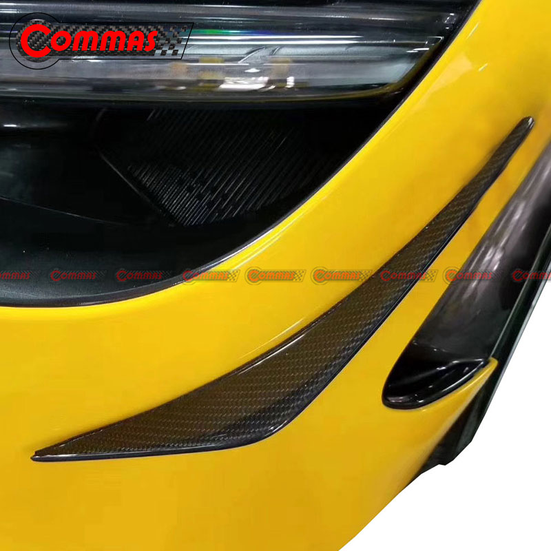 Carbon Fiber Front Bumper Canards Splitter Fins For Mclaren 720S