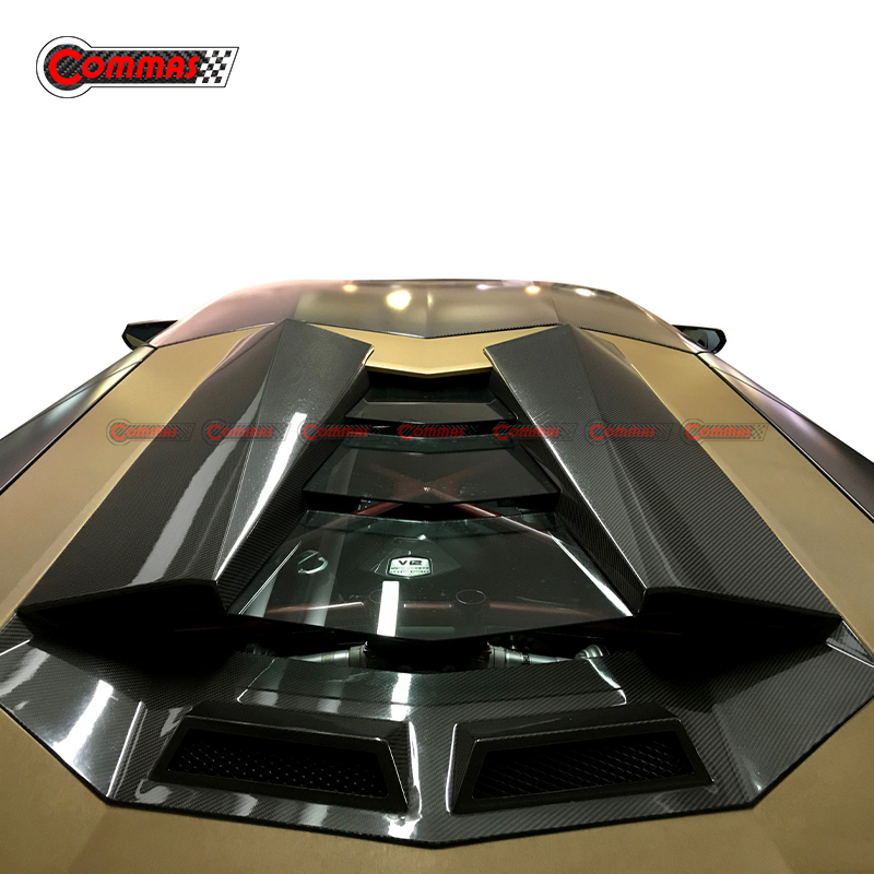 Novitec Style Carbon Fiber Rear Engine Trunk Lid Air Intake Vent Strips Trim For Lamborghini Aventador Lp700