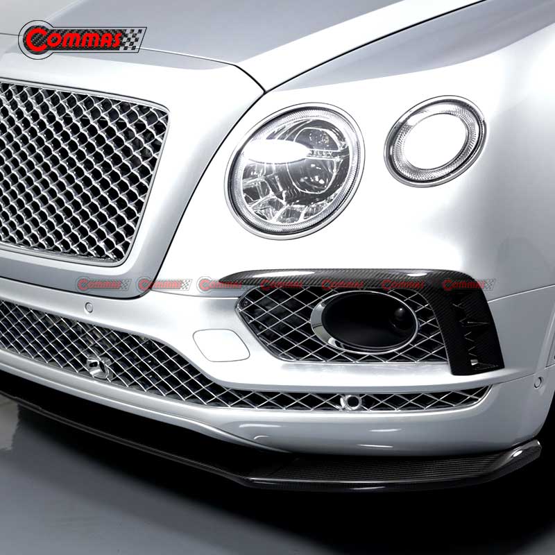 Carbon Fiber Front Bumper Air Intake Canards For Bentley Bentayga W12 Limited Edition
