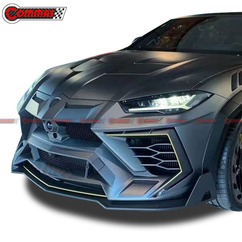 Carbon Fiber Mansory Style Front Bumper Lip Splitters For Lamborghini Urus